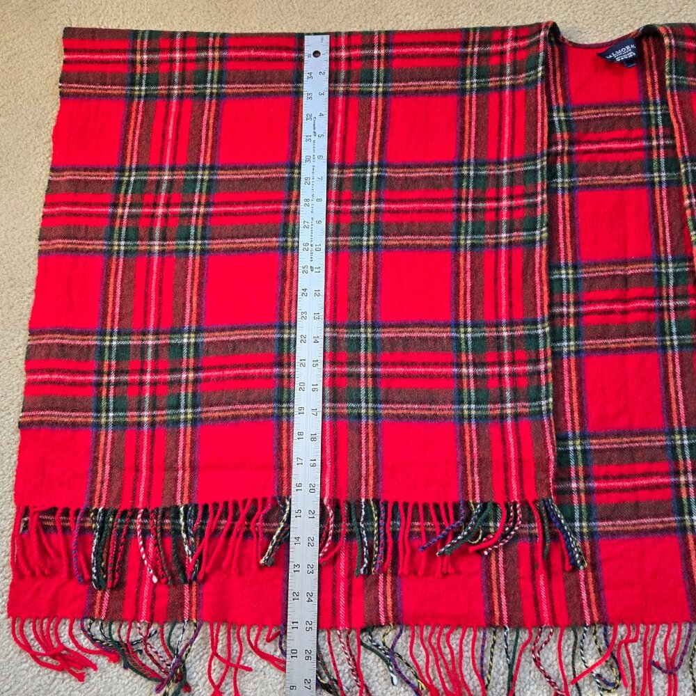 100% Lambswool Tartan Wrap Red Plaid Balmoral Scotland - Picture 8 of 10